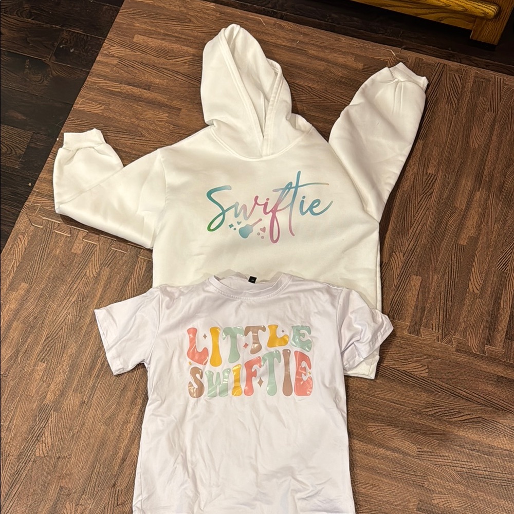 Swiftie White Kids Hoodie and T-Shirt Set